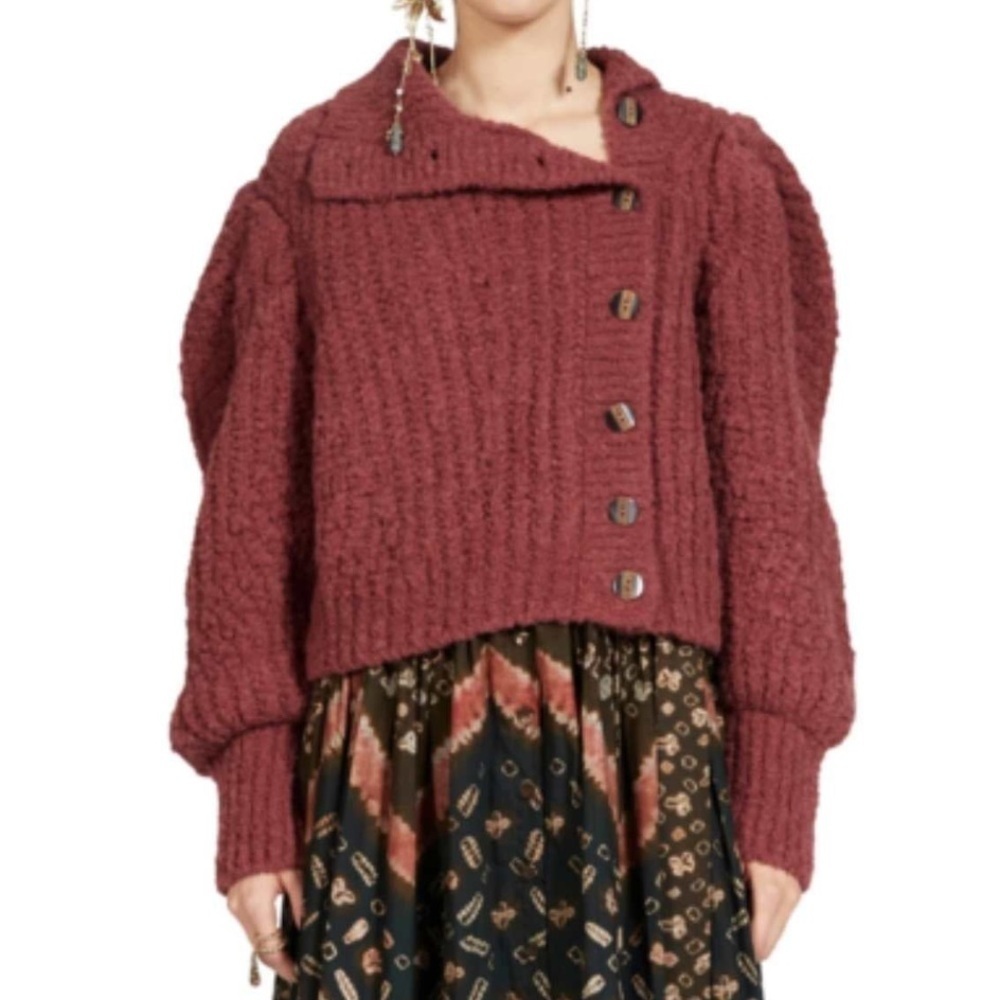 Ulla Johnson Berry Chunky Valerie Cardigan Sweater sz L